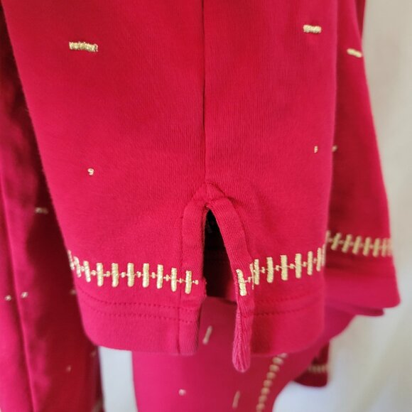Bechamel II 3X Women's Flashy Top Pullover Red w/gold flecks long sleeve stretch - Picture 10 of 10